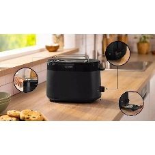 Тостер Bosch TAT2M123 черный, 950 Вт, 2 слота