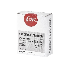 Кассета с лентой S'OK by Sakura Printing TZEFX241 для Brother, черный на белом, 18мм/8м, наклейка