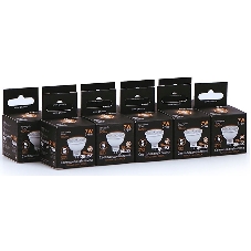 Лампа светодиодная Gauss Black 7Вт цок.:GU5.3 рефлек. 220B 3000K св.свеч.бел.теп. MR16 (упак.:10шт) (101505107)