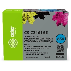 Картридж струйный Cactus CS-CZ101AE № 650 черный (18 мл) для HP 1015/1515/1516/2515/2545/2546/2645/3515/3545/3546/4515