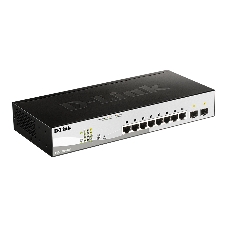 Коммутатор D-Link DGS-1210-08P/G3A, 8×1 Гбит/с PoE + 2×1 Гбит/с SFP, настраиваемый