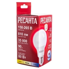 Лампа светодиодная Ресанта LL-R-A60-9W-230-4K-E27 груша, 9 Вт, нейтр., Е27