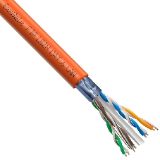 Кабель ExeGate FUTP4-C6-CCA-S23-IN-LSZH-OR-305 FTP 4 пары кат.6 CCA, 0.57мм (23AWG), экран, 305м, оранжевый, LSZH