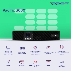 Источник бесперебойного питания Ippon Pacific 3000 / 3000 ВА / 2700 Вт / 8 x IEC 320 C13