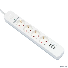 Сетевой фильтр Гарнизон 2.0 Мультипорт EPS-4-U3-W-2, 4 р, 10А, 3xUSB, 2 м, ур.защиты 2+, белый, пакет