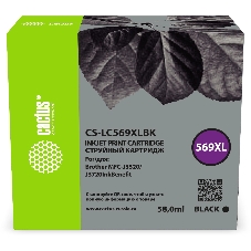 Картридж струйный Cactus CS-LC569XLBK (569XL) черный (58 мл) для Brother MFC-J3520/J3720InkBenefit