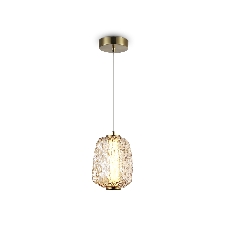 Подвесной светодиодный светильник Ambrella light LH30101 SB/TI бронза/янтарь 8W 3000K 140*140*1575