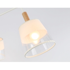Светильник Ambrella light TR4737/3 WH/LW белый/светлое дерево E27/3 max 40W D760*350