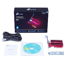 Сетевой адаптер 10 Gigabit PCI-E network adapter, 1 PCI Express 3.0 X4 interface, 1 100/1000/10000Mbps Ethernet port, come with Low-Profile and Full-Height Brackets