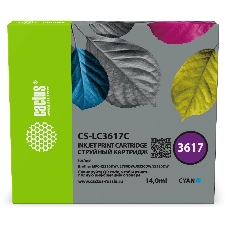 Картридж струйный Cactus CS-LC3617C голубой (14 мл) для Brother MFC-J2330DW/J2730DW/J3530DW/J3930DW