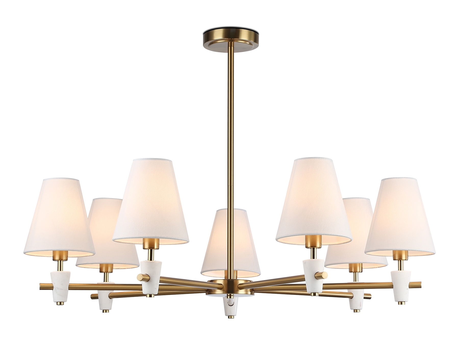 Люстра Ambrella light LH75045/7 BS/WH латунь/белый E14*7 max 40W D840*580