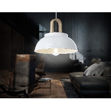 Светильник Ambrella light TR8190 WH/LW белый/светлое дерево E27 max 40W D290*900