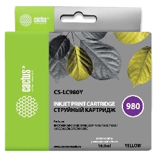 Картридж струйный Cactus CS-LC980Y желтый (16 мл) для Brother DCP-145C/165C MFC-250C/290C Картридж струйный Cactus CS-LC980Y желтый (16 мл) для Brother DCP-145C/165C MFC-250C/290C