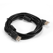 Удлинитель USB 2.0 ExeGate EX-CCF-USB2-AMAF-3.0F (Am/Af, позолоченные контакты, ферритовые кольца, 3м)