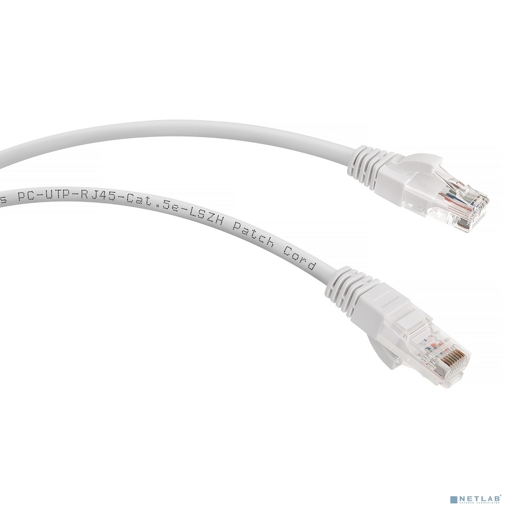 Шнур коммутационный Cabeus, Cat.5e, неэкр., U/UTP, RJ45/RJ45, LSZH, AWG24, 3м, белый
