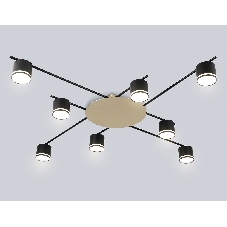Потолочный светильник Ambrella light FL51760/8 BK/GD черный/золото GX53/8 max 12W 870*870*95