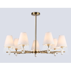 Люстра Ambrella light LH75045/7 BS/WH латунь/белый E14*7 max 40W D840*580