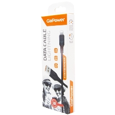 Кабель GoPower GP01L USB (m)-Lightning (m) 1.0м 2.4A ПВХ черный (1/800)