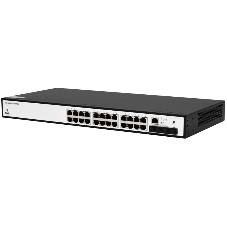 Управляемый коммутатор SNR уровня 2+, 24 порта 10/100/1000Base-T с поддержкой POE, 4 порта 1/10G SFP+, бюджет POE 370W