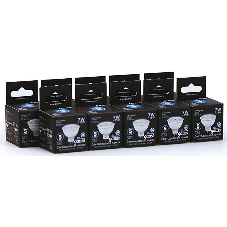 Лампа светодиодная Gauss Black 7Вт цок.: GU5.3 рефлек. 220B 4100K св. свеч. белый. нейт. MR16 (упак.: 10 шт)