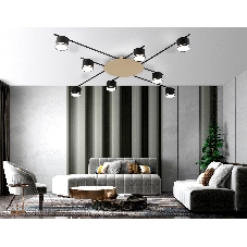 Потолочный светильник Ambrella light FL51760/8 BK/GD черный/золото GX53/8 max 12W 870*870*95