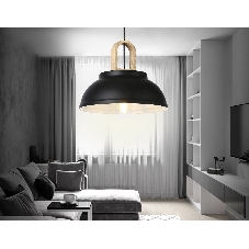 Светильник Ambrella light TR8192 BK/LW черный/светлое дерево E27 max 40W D290*900