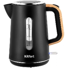 Чайник электрический Kitfort КТ-8706 1.7л. 3000Вт черный/дерево корпус: пластик