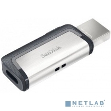 Флешка USB SanDisk DDC2 Ultra Dual (SDDDC2-032G-G46), 128Gb, USB 3.0/USB 3.1 Type C, R/W 150/30, серый/черный