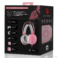 Гарнитура Bloody G521 розовый, проводная