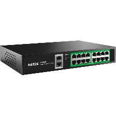 Коммутатор Netis P116GC, 16×1 Гбит/с PoE + 2×1 Гбит/с Uplink, неуправляемый