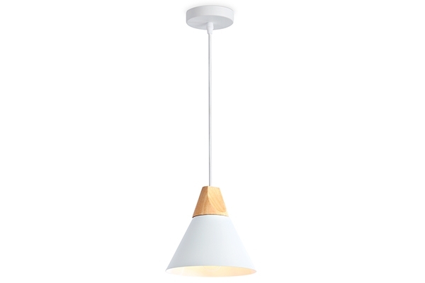 Светильник Ambrella light TR8195 WH/LW белый/светлое дерево E27 max 40W D230*935