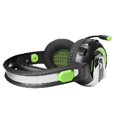 Гарнитура Crown CMGH-3002 чёрный/зелёный, проводная, подсветка