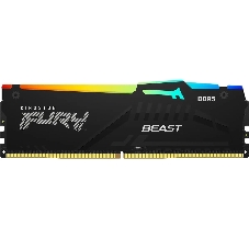 Оперативная память Kingston Fury Beast, DDR5, 16Gb (1x16Gb), 5600MHz, CL36, DIMM, с радиатором, RGB, черный