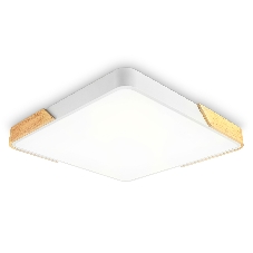 Потолочный светодиодный светильник Ambrella light FZ1312 WH/LW белый/светлое дерево 36W 5000K 400*400*50 (без ПДУ)