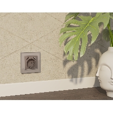 Комплект механизма электрической розетки ALFA Серо-бежевый матовый 2USB A+A 18W (быстрая зарядка) с/з QUANT (AP3690, VM155) MA369010