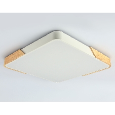 Потолочный светодиодный светильник Ambrella light FZ1312 WH/LW белый/светлое дерево 36W 5000K 400*400*50 (без ПДУ)