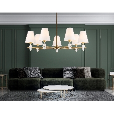 Люстра Ambrella light LH75045/7 BS/WH латунь/белый E14*7 max 40W D840*580
