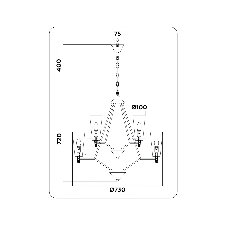 Светильник Ambrella light TR3238/6+3 BK черный E14/9 max 40W D730*720