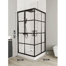 Душевой уголок квадратный BAU Stil square 90х90х195, с поддоном 12,5 см, закаленное стекло толщиной