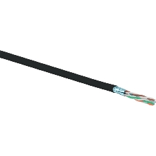 Кабель Hyperline FUTP4-C5E-S24-IN-PVC-GY-305 (FTP4-C5E-SOLID-GY-305) (305 м) Кабель витая пара, экранированная F/UTP, категория 5e, 4 пары (24 AWG), одножильный (solid), экран - фольга, PVC, –20°C – +75°C, серый - гарантия: 15 лет компонентная; 25 лет системная