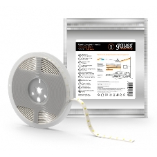 Лента светодиодная Gauss Elementary 2835 -SMD 4.8W 12V DC теплый белый IP20 (ZIP bag 5m)