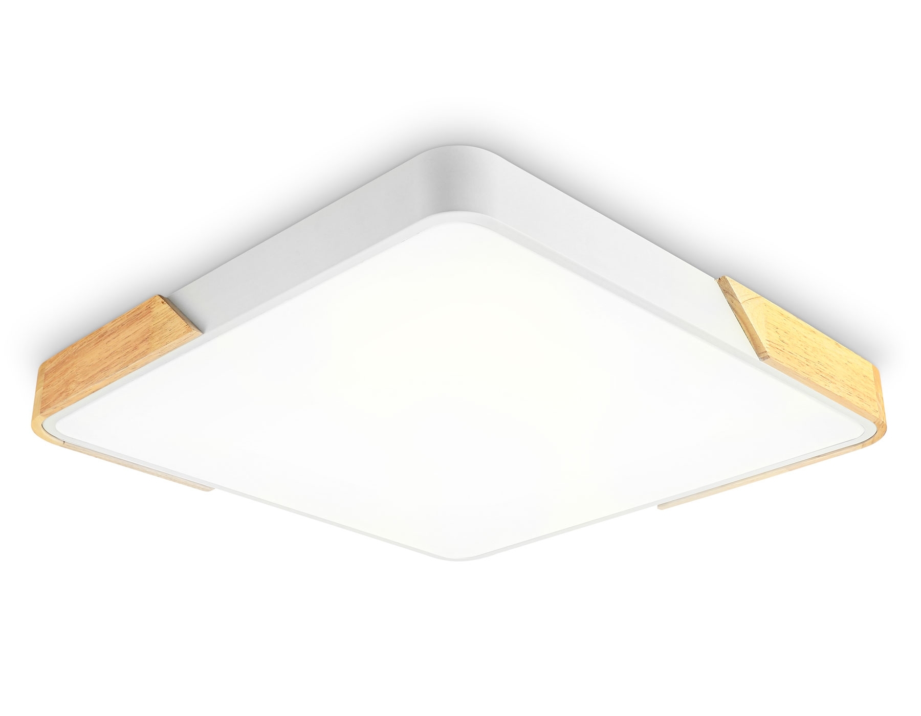 Потолочный светодиодный светильник Ambrella light FZ1313 WH/LW белый/светлое дерево 45W 5000K 500*500*50 (без ПДУ)