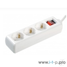 Удлинитель 3х1.5 м с заземл. 16А IP20 У03К с выкл. ПВС 3х1 IEK WYP10-16-03-01-ZK-17