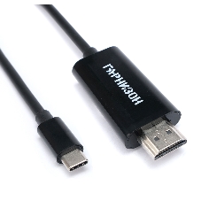 Кабель-переходник с Type-C на HDMI Гарнизон GCC-A-CM-HDMI-1.8M, v1.4, 1.8м, черный, пакет