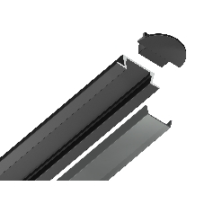 Алюминиевый профиль Ambrella light GP1001BK черный 2000*21.5*6.8