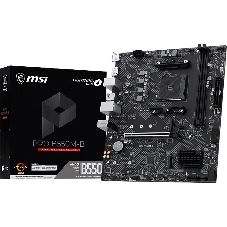 Материнская плата MSI PRO B550M-B, AM4, AMD B550, 2xDDR4 (до 64 ГБ), 4xSATA, 2xM.2 (PCIe 4.0/3.0), 1xPCIe 4.0 x16, 1xPCIe x1, 1xHDMI, 1xDP, 1x1Gb LAN, 4xUSB-A 5Gbps, 2xUSB-A 2.0, 1xPS/2, 3x3.5 мм, 7.1, чёрный, mATX