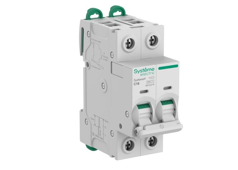 Автоматический выключатель Systeme Electric S9F22216 Systeme9 C 16A 2P 6kA 400В