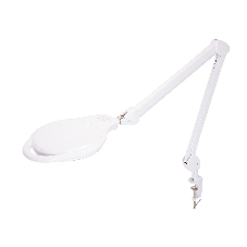 Лупа на струбцине Rexant, круглая, 5D, с подсветкой 96 LED, теплый и холодный свет, белая