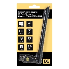 Сетевой комбо-адаптер Wi-Fi 6 + Bluetooth ExeGate EDWA-BT53-AX900 (BT5.3, Dual Band Wi-Fi AX (a/b/g/n/ax), чипсет Realtek8851, 2.4 ГГц до 286 Мбит/с + 5.8 ГГц до 600 Мбит/с, 1x5dBi внешняя антенна, USB 2.0)