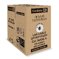Кабель ExeGate Special UTP4-C5e-CU-S25-IN-PVC-GY-305 UTP 4 пары кат.5e медь, 0.43мм (25AWG), 305м, серый, PVC
